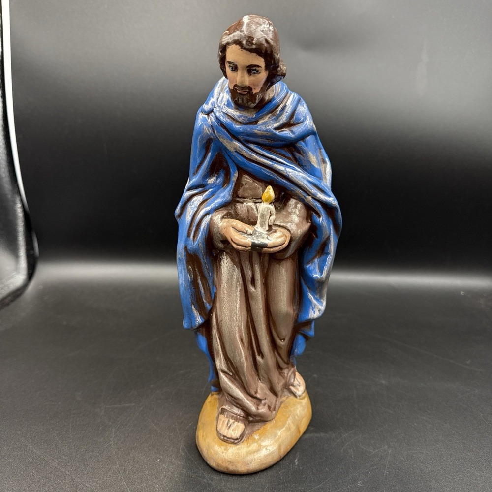 Vtg Atlantic Mold "Joseph" Manger Nativity Scene Figure Ceramic 10" Tall